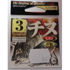 Anzois Sasame TN-05 nº3 Black Nickel 20 Pcs